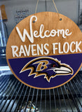 Ravens Flock Door Hanger –  Acrylic & Wood Door Hanger