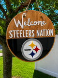 Steelers Nation Football Door Hanger