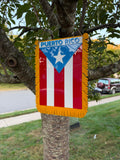 Puerto Rican Flag Door Hanger – Wood & Acrylic Boricua Car Flag Banner