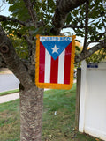 Puerto Rican Flag Door Hanger – Wood & Acrylic Boricua Car Flag Banner
